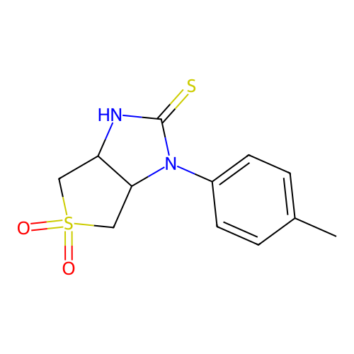 2-mercapto-1-(p-tolyl)-3a,4,6,6a-tetrahydro-1H-thieno[3,4-d]imidazole 5,5-dioxide structure