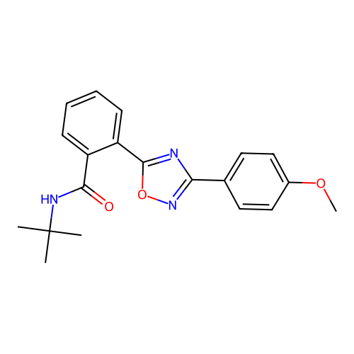 N-tert-butyl-2-[3-(4-methoxyphenyl)-1,2,4-oxadiazol-5-yl]benzamide structure