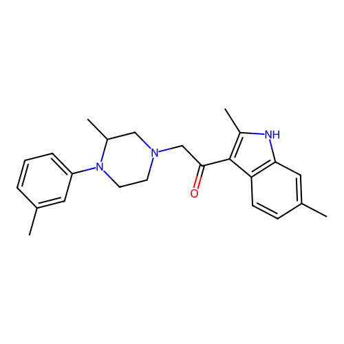 1-(2,6-dimethyl-1H-indol-3-yl)-2-[3-methyl-4-(3-methylphenyl)piperazin-1-yl]ethanone structure
