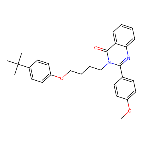 3-[4-(4-tert-butylphenoxy)butyl]-2-(4-methoxyphenyl)quinazolin-4(3H)-one structure