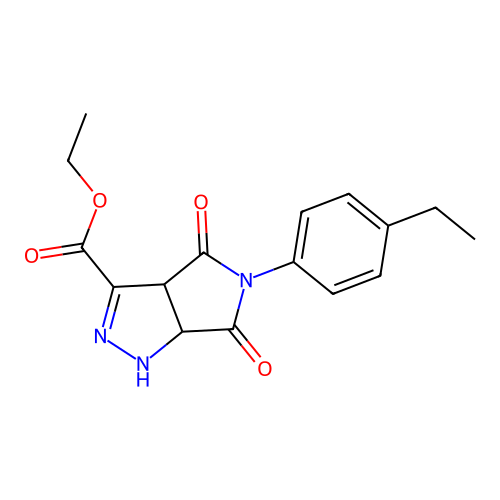 ethyl 5-(4-ethylphenyl)-4,6-dioxo-3a,6a-dihydro-1H-pyrrolo[3,4-c]pyrazole-3-carboxylate structure