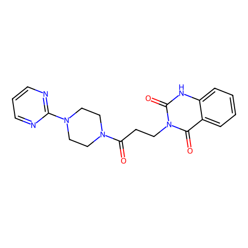 3-(3-oxo-3-(4-(pyrimidin-2-yl)piperazin-1-yl)propyl)quinazoline-2,4(1H,3H)-dione structure