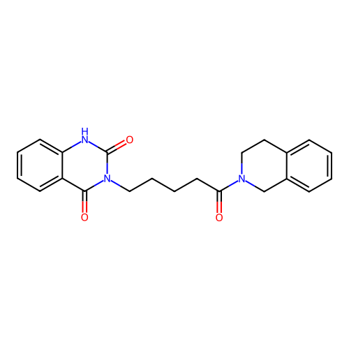 3-(5-(3,4-dihydroisoquinolin-2(1H)-yl)-5-oxopentyl)quinazoline-2,4(1H,3H)-dione structure