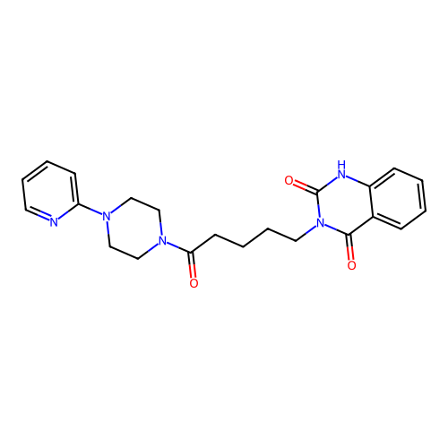 3-[5-oxo-5-(4-pyridin-2-ylpiperazin-1-yl)pentyl]-1H-quinazoline-2,4-dione structure