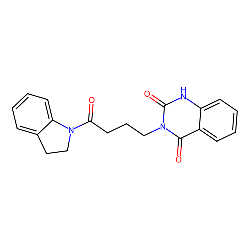 3-(4-(indolin-1-yl)-4-oxobutyl)quinazoline-2,4(1H,3H)-dione structure