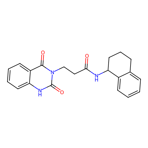 3-(2,4-dioxo-1H-quinazolin-3-yl)-N-(1,2,3,4-tetrahydronaphthalen-1-yl)propanamide structure