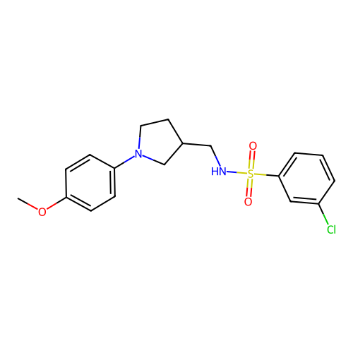 3-chloro-N-((1-(4-methoxyphenyl)pyrrolidin-3-yl)methyl)benzenesulfonamide structure