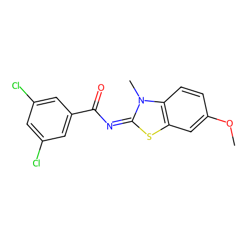 (E)-3,5-dichloro-N-(6-methoxy-3-methylbenzo[d]thiazol-2(3H)-ylidene)benzamide structure