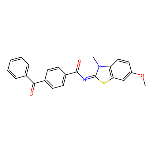4-benzoyl-N-(6-methoxy-3-methyl-1,3-benzothiazol-2-ylidene)benzamide structure