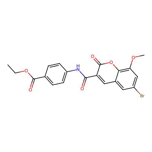 ethyl 4-(6-bromo-8-methoxy-2-oxo-2H-chromene-3-carboxamido)benzoate structure