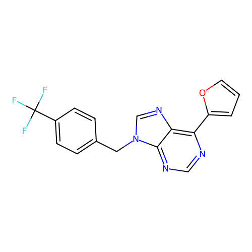 6-(2-Furyl)-9-[[4-(trifluoromethyl)phenyl]methyl]purine structure