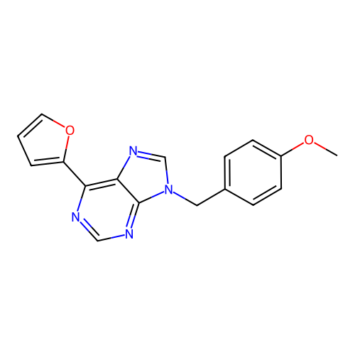 6-(2-Furyl)-9-[(4-methoxyphenyl)methyl]purine structure