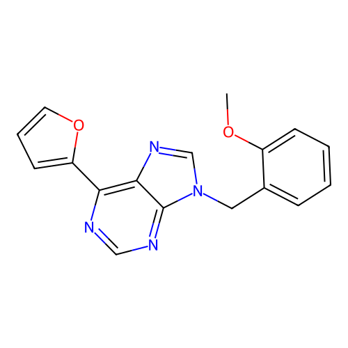 6-(2-Furyl)-9-[(2-methoxyphenyl)methyl]purine structure