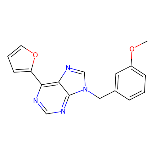 6-(2-Furyl)-9-[(3-methoxyphenyl)methyl]purine structure