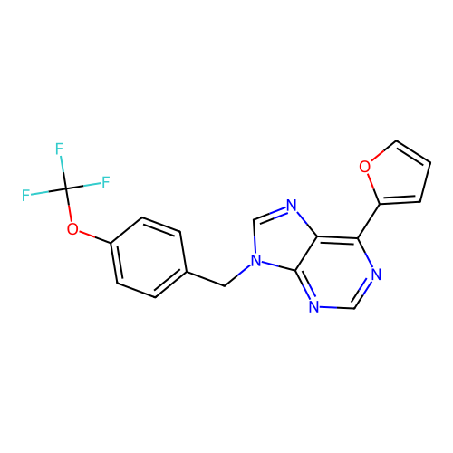 6-(2-Furyl)-9-[[4-(trifluoromethoxy)phenyl]methyl]purine structure