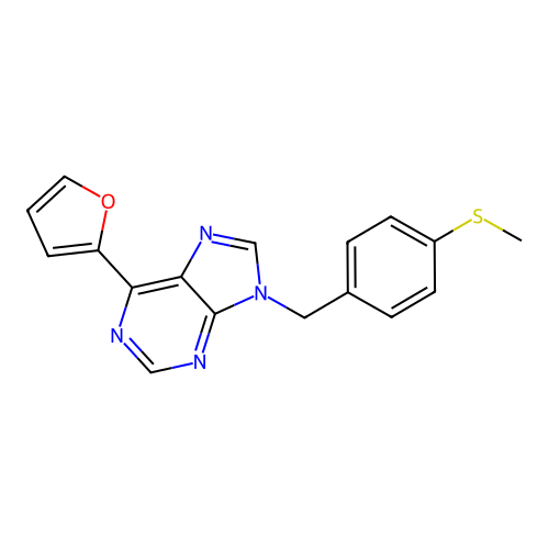 6-(2-Furyl)-9-[(4-methylsulfanylphenyl)methyl]purine structure