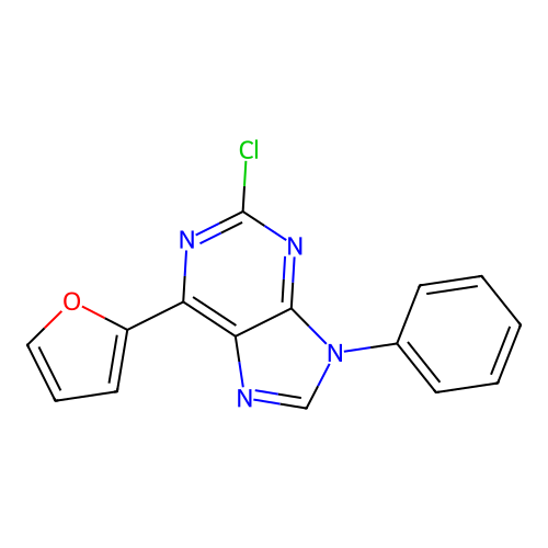 2-Chloro-6-(2-furyl)-9-phenyl-purine structure