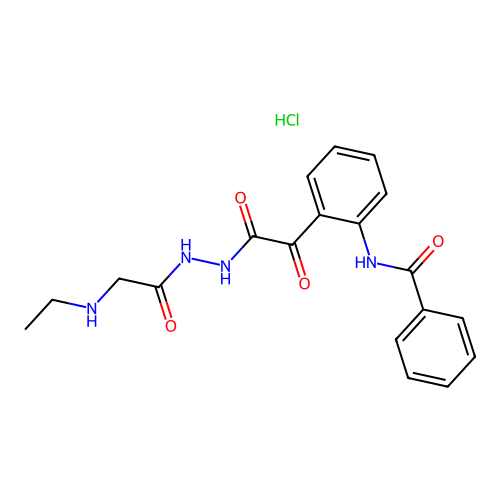 Hydrazine, 1-((ethylamino)acetyl)-2-((o-benzamidophenyl)oxalyl)-, hydrochloride structure