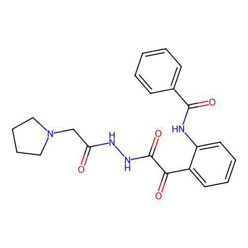 1-Pyrrolidineacetic acid, 2-((2-(benzoylamino)phenyl)oxoacetyl)hydrazide structure
