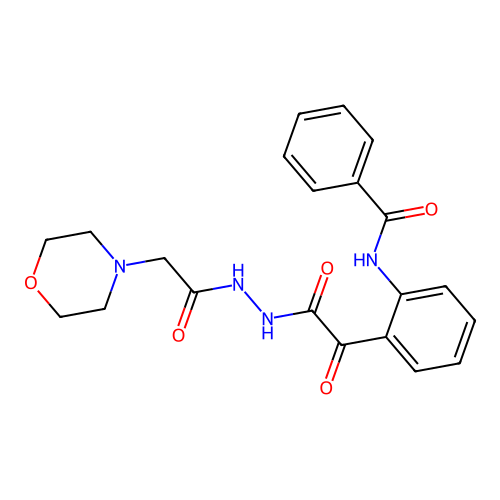 Hydrazine, 2-((o-benzamidophenyl)oxalyl)-1-(morpholinoacetyl)- structure