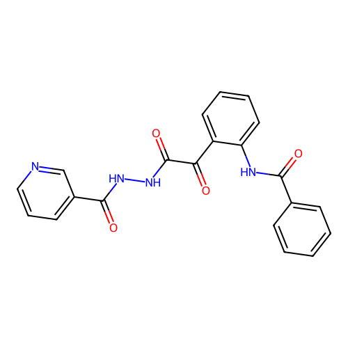 3-Pyridinecarboxylic acid, 2-((2-(benzoylamino)phenyl)oxoacetyl)hydrazide structure