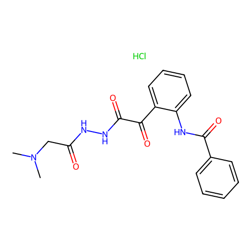Hydrazine, 1-((o-benzamidophenyl)oxalyl)-2-((dimethylamino)acetyl)-, hydrochloride structure