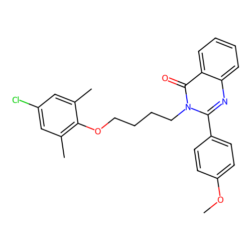 3-(4-(4-chloro-2,6-dimethylphenoxy)butyl)-2-(4-methoxyphenyl)quinazolin-4(3H)-one structure
