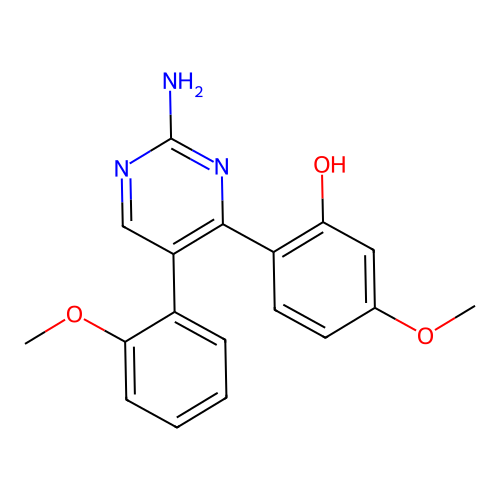 2-[2-Amino-5-(2-methoxyphenyl)pyrimidin-4-yl]-5-methoxyphenol structure