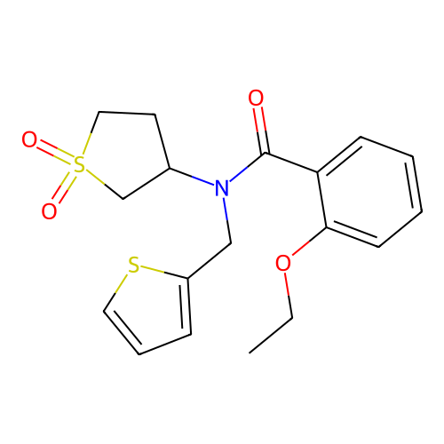 N-(1,1-dioxidotetrahydrothiophen-3-yl)-2-ethoxy-N-(thiophen-2-ylmethyl)benzamide structure