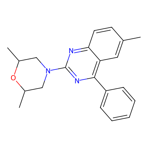 2,6-Dimethyl-4-(6-methyl-4-phenylquinazolin-2-yl)morpholine structure