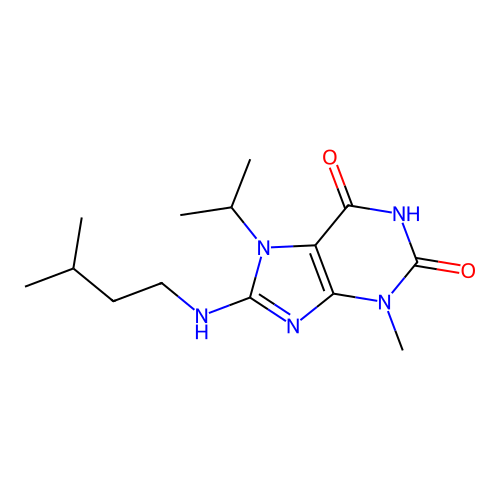3-Methyl-8-(3-methylbutylamino)-7-propan-2-ylpurine-2,6-dione structure