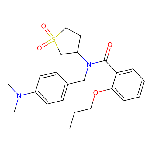 N-[4-(dimethylamino)benzyl]-N-(1,1-dioxidotetrahydro-3-thienyl)-2-propoxybenzamide structure