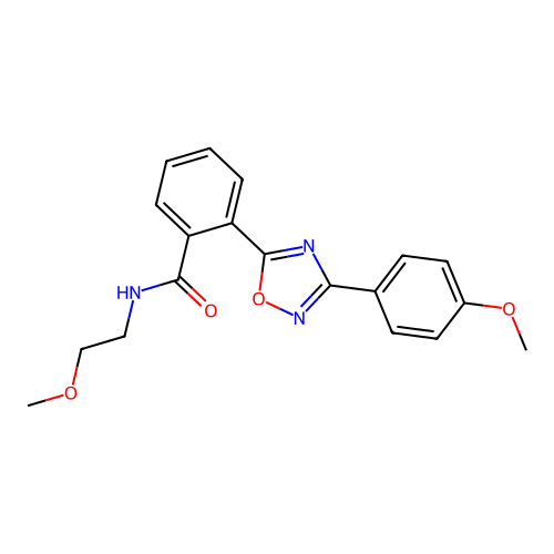 N-(2-methoxyethyl)-2-[3-(4-methoxyphenyl)-1,2,4-oxadiazol-5-yl]benzamide structure