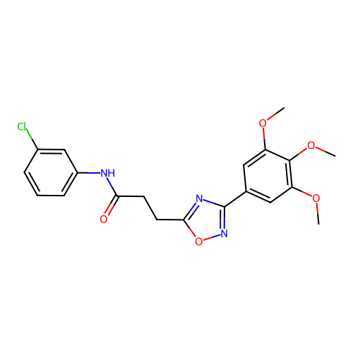 N-(3-chlorophenyl)-3-[3-(3,4,5-trimethoxyphenyl)-1,2,4-oxadiazol-5-yl]propanamide structure