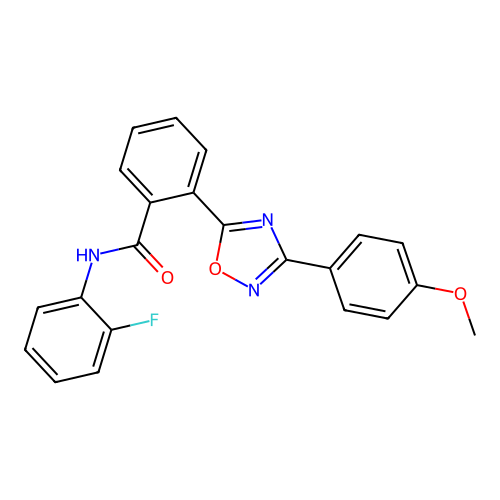 N-(2-fluorophenyl)-2-[3-(4-methoxyphenyl)-1,2,4-oxadiazol-5-yl]benzamide structure