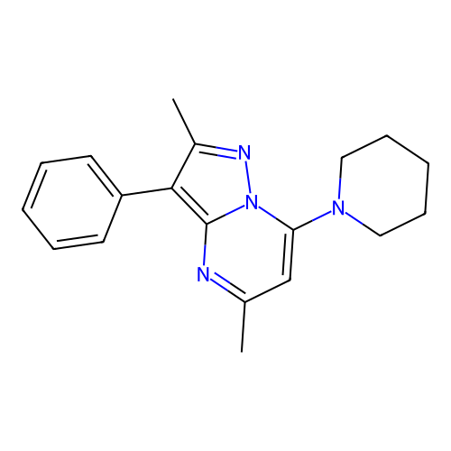2,5-Dimethyl-3-phenyl-7-(piperidin-1-yl)pyrazolo[1,5-a]pyrimidine structure