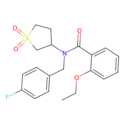 N-(1,1-dioxidotetrahydrothiophen-3-yl)-2-ethoxy-N-(4-fluorobenzyl)benzamide structure