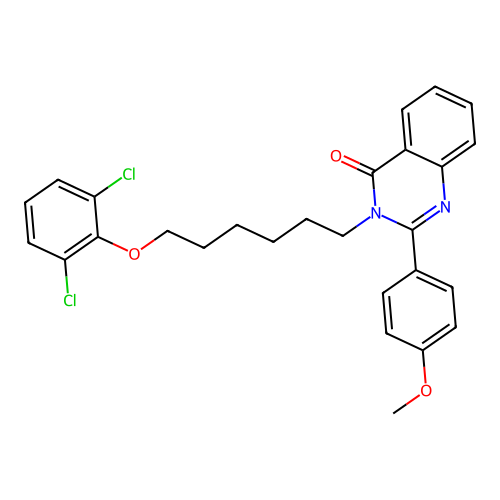 3-(6-(2,6-dichlorophenoxy)hexyl)-2-(4-methoxyphenyl)quinazolin-4(3H)-one structure
