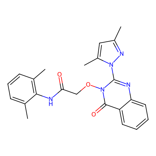 N-(2,6-dimethylphenyl)-2-[2-(3,5-dimethylpyrazol-1-yl)-4-oxoquinazolin-3-yl]oxyacetamide structure