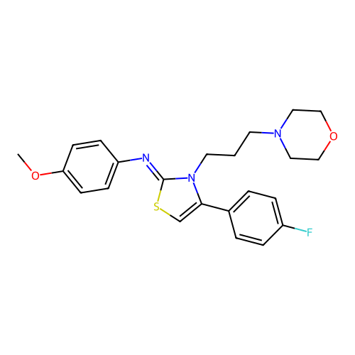 N-[(2Z)-4-(4-fluorophenyl)-3-[3-(morpholin-4-yl)propyl]-1,3-thiazol-2(3H)-ylidene]-4-methoxyaniline structure