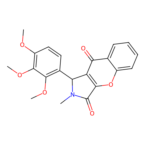 2-Methyl-1-(2,3,4-trimethoxyphenyl)-1,2-dihydrochromeno[2,3-c]pyrrole-3,9-dione structure