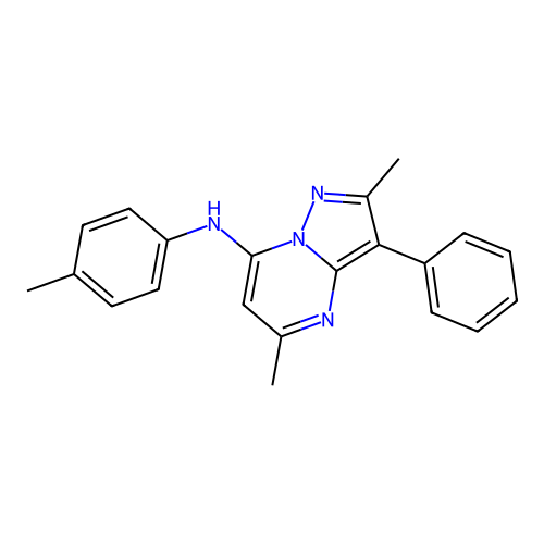 2,5-dimethyl-N-(4-methylphenyl)-3-phenylpyrazolo[1,5-a]pyrimidin-7-amine structure
