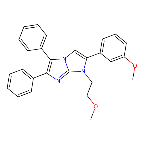 1-(2-methoxyethyl)-2-(3-methoxyphenyl)-5,6-diphenyl-1H-imidazo[1,2-a]imidazole structure