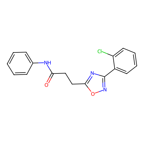 3-[3-(2-chlorophenyl)-1,2,4-oxadiazol-5-yl]-N-phenylpropanamide structure