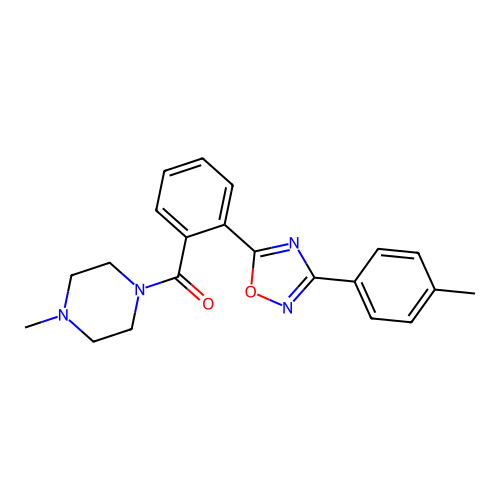 [2-[3-(4-methylphenyl)-1,2,4-oxadiazol-5-yl]phenyl]-(4-methylpiperazin-1-yl)methanone structure