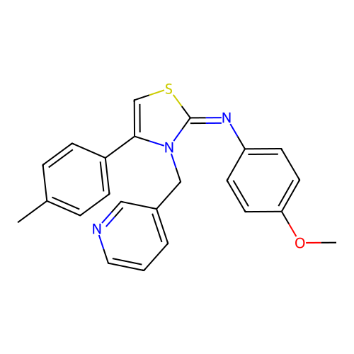 4-methoxy-N-[(2Z)-4-(4-methylphenyl)-3-(pyridin-3-ylmethyl)-1,3-thiazol-2(3H)-ylidene]aniline structure