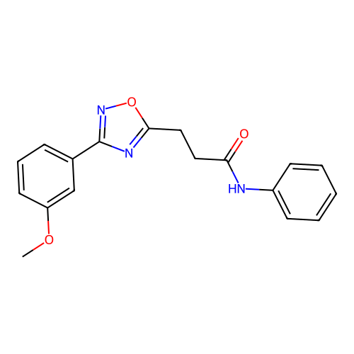 3-[3-(3-methoxyphenyl)-1,2,4-oxadiazol-5-yl]-N-phenylpropanamide structure