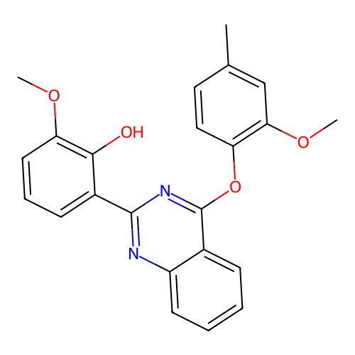 2-Methoxy-6-(4-(2-methoxy-4-methylphenoxy)quinazolin-2-yl)phenol structure