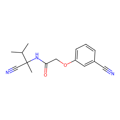 N-(1-cyano-1,2-dimethylpropyl)-2-(3-cyanophenoxy)acetamide structure