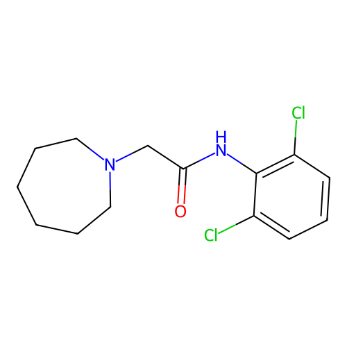 2-(azepan-1-yl)-N-(2,6-dichlorophenyl)acetamide structure